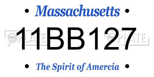 11BB127 Massachusetts License Plate