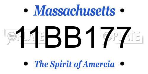 11BB177 Massachusetts License Plate
