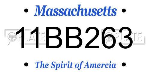 11BB263 Massachusetts License Plate