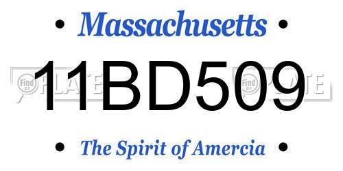 11BD509 Massachusetts License Plate