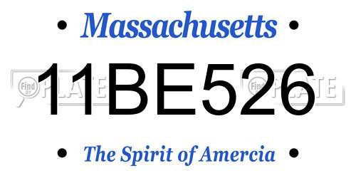 11BE526 Massachusetts License Plate