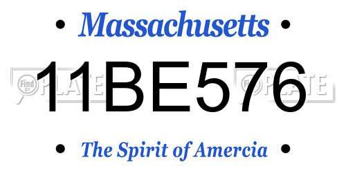 11BE576 Massachusetts License Plate