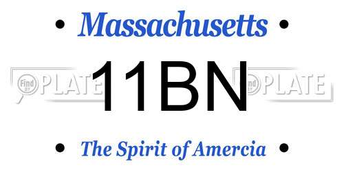 11BN Massachusetts License Plate