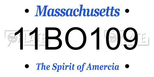 11BO109 Massachusetts License Plate