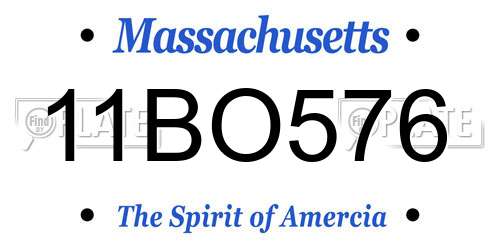11BO576 Massachusetts License Plate