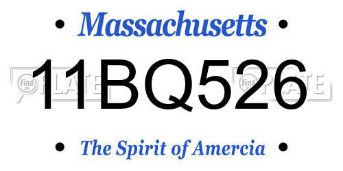 11BQ526 Massachusetts License Plate