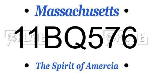 11BQ576 Massachusetts License Plate