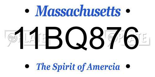 11BQ876 Massachusetts License Plate