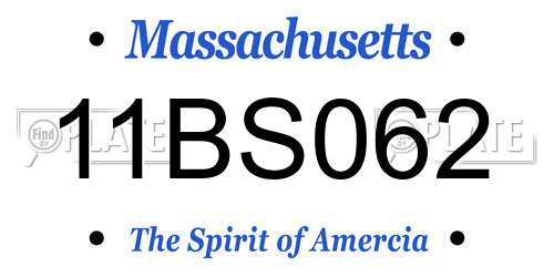 11BS062 Massachusetts License Plate