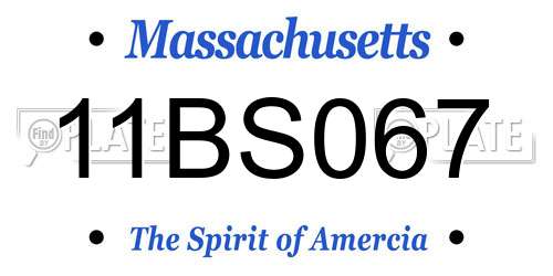 11BS067 Massachusetts License Plate