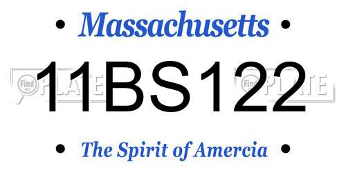 11BS122 Massachusetts License Plate