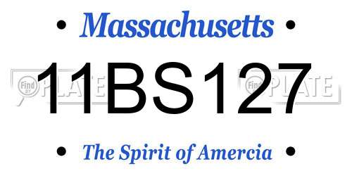 11BS127 Massachusetts License Plate