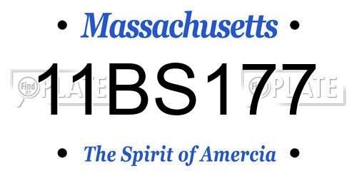 11BS177 Massachusetts License Plate