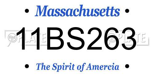 11BS263 Massachusetts License Plate