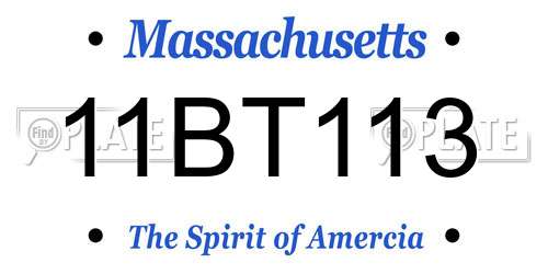 11BT113 Massachusetts License Plate