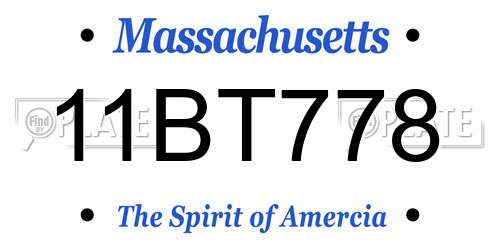 11BT778 Massachusetts License Plate