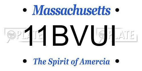 11BVUI Massachusetts License Plate