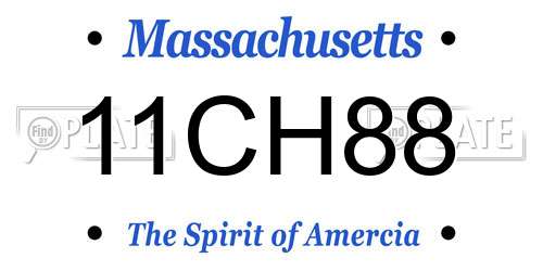11CH88 Massachusetts License Plate