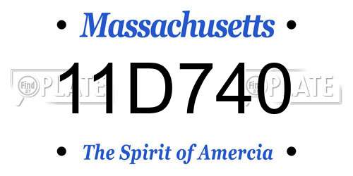 11D740 Massachusetts License Plate