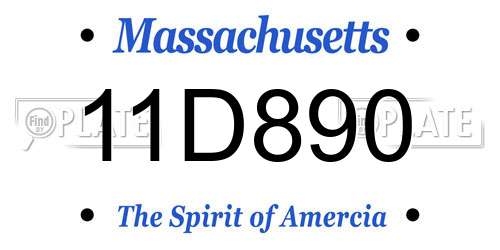 11D890 Massachusetts License Plate