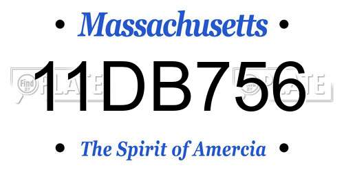 11DB756 Massachusetts License Plate