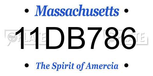 11DB786 Massachusetts License Plate