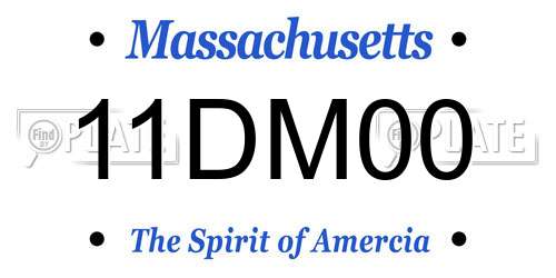 11DM00 Massachusetts License Plate