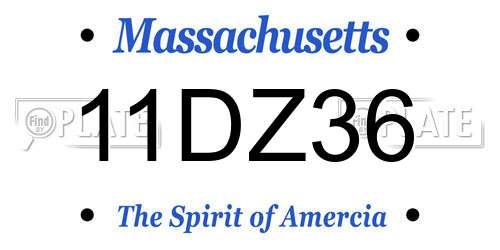 11DZ36 Massachusetts License Plate