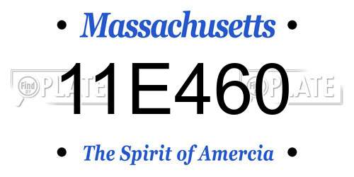 11E460 Massachusetts License Plate