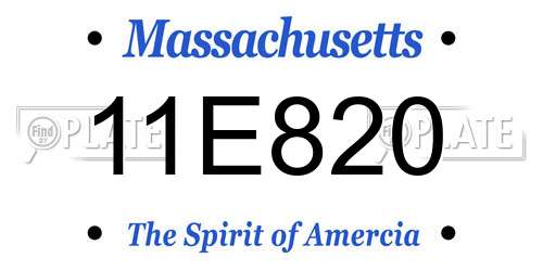 11E820 Massachusetts License Plate