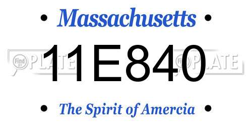 11E840 Massachusetts License Plate