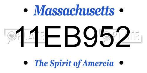 11EB952 Massachusetts License Plate