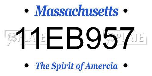 11EB957 Massachusetts License Plate