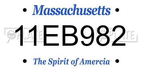 11EB982 Massachusetts License Plate