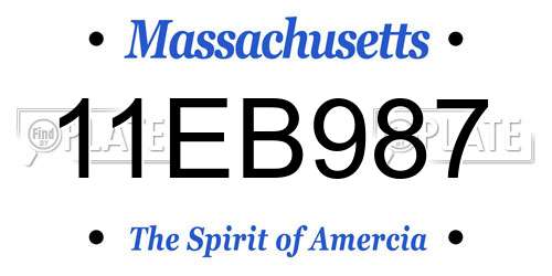 11EB987 Massachusetts License Plate