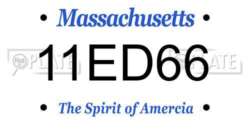 11ED66 Massachusetts License Plate