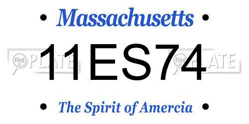 11ES74 Massachusetts License Plate