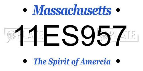 11ES957 Massachusetts License Plate