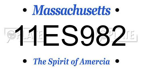 11ES982 Massachusetts License Plate