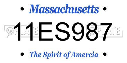 11ES987 Massachusetts License Plate