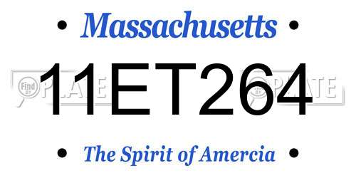11ET264 Massachusetts License Plate