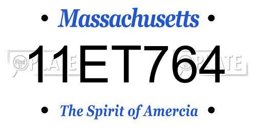 11ET764 Massachusetts License Plate
