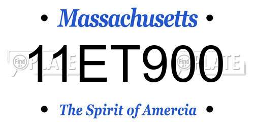 11ET900 Massachusetts License Plate