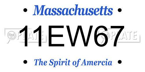 11EW67 Massachusetts License Plate