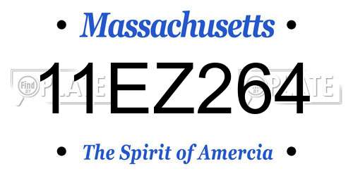 11EZ264 Massachusetts License Plate