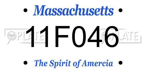 11F046 Massachusetts License Plate