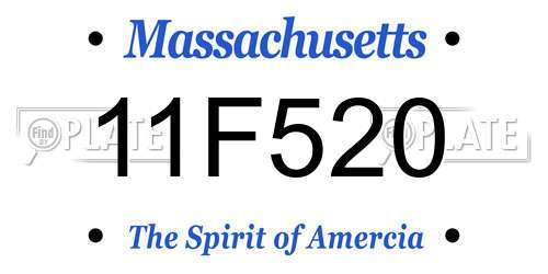 11F520 Massachusetts License Plate
