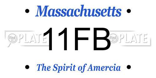 11FB Massachusetts License Plate