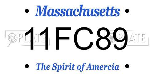 11FC89 Massachusetts License Plate