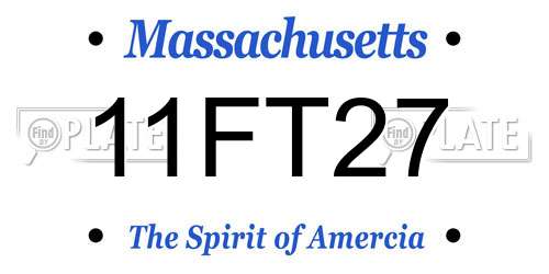 11FT27 Massachusetts License Plate